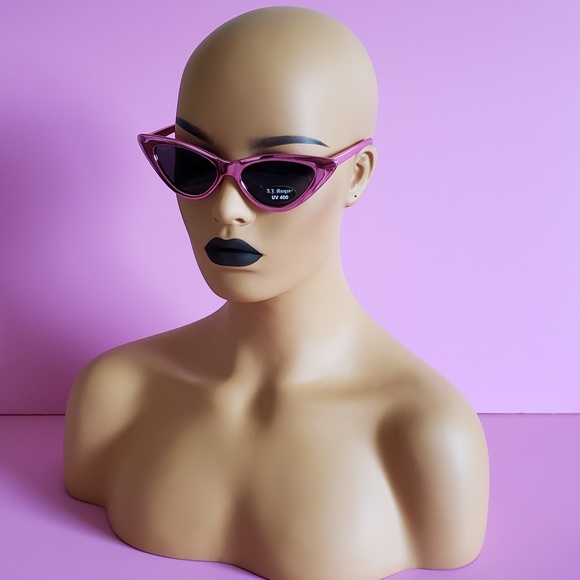 nofilterbae Accessories - Metallic Pink Cateye Sunglasses